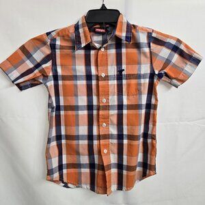 Wrangler Jeans Boys Size Small 6/7 Orange Button Up Shirt
